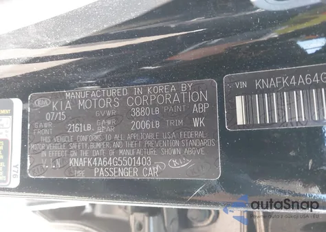 2016 Kia Forte Lx from USA, damaged, VIN KNAFK4A64G5501403